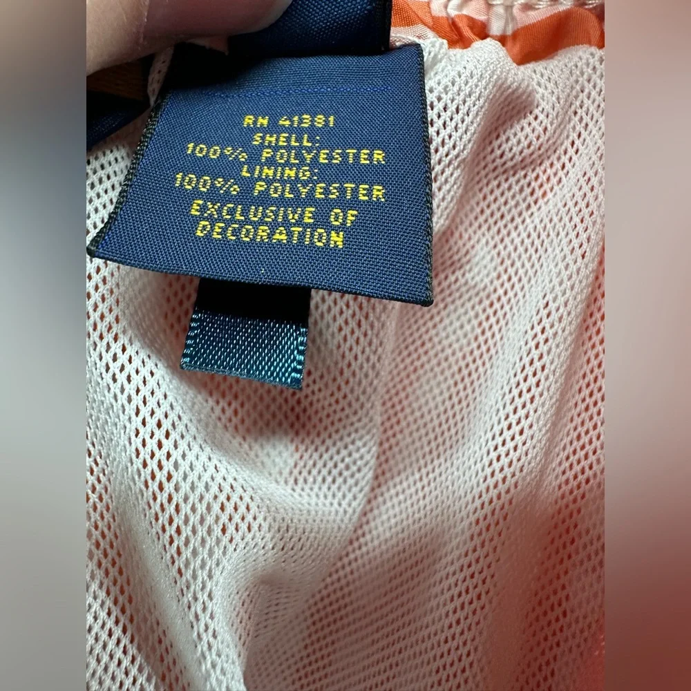 Polo Ralph Lauren Swim Shorts Mens XL Orange White Gingham‎ Check Mesh Lined